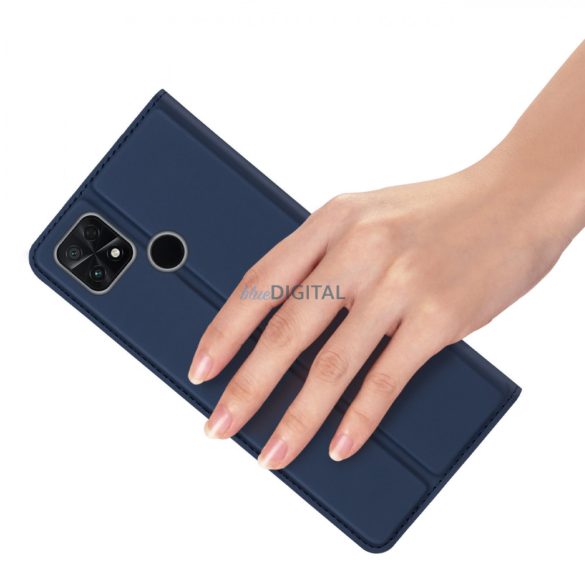 Dux Ducis Skin Pro tok Xiaomi Poco C40 flip tok kártya pénztárca állvány kék