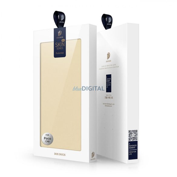 Dux Ducis Skin Pro Case Xiaomi Poco C40 Flip Card Wallet Stand arany