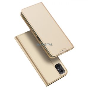 Dux Ducis Skin Pro Case Xiaomi Redmi Note 11E /Redmi 10 5G / Redmi 10 Prime+ 5G / Poco M4 5G Cover Flip Card Wallet Stand Gold tok Flip Card Wallet Stand Gold