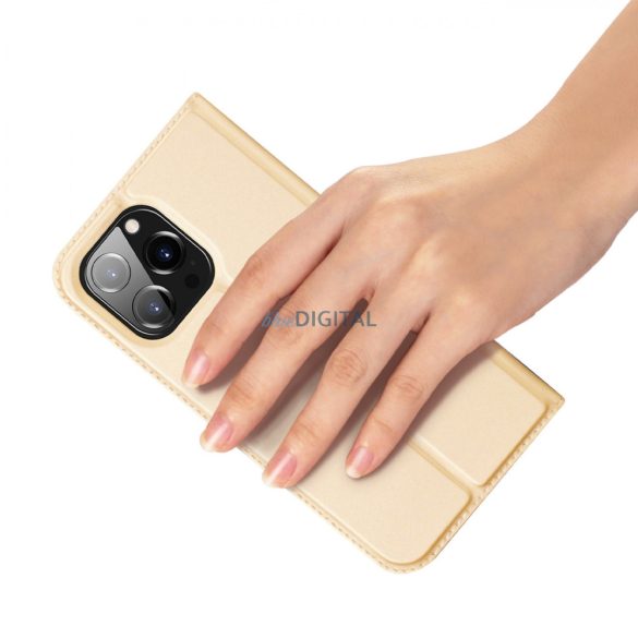Dux Ducis Skin Pro Holster Flip tok iPhone 14 Pro Max készülékhez arany színben