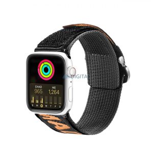 Dux Ducis (Outdoor Version) csereszíj Apple Watch Ultra, SE, 9, 8, 7, 6, 5, 4, 3, 2, 1 (49, 45, 44, 42 mm) fekete/narancssárga