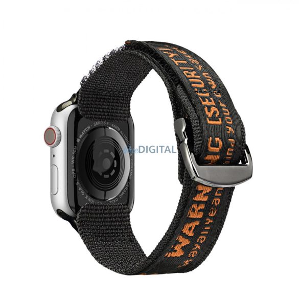 Dux Ducis (Outdoor Version) csereszíj Apple Watch Ultra, SE, 9, 8, 7, 6, 5, 4, 3, 2, 1 (49, 45, 44, 42 mm) fekete/narancssárga