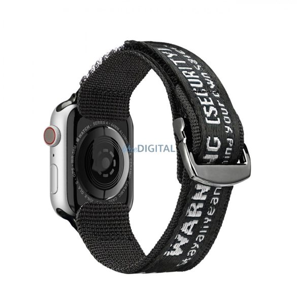 Dux Ducis (Outdoor Version) csereszíj Apple Watch Ultra, SE, 9, 8, 7, 6, 5, 4, 3, 2, 1 (49, 45, 44, 42 mm) fekete/ezüst színű