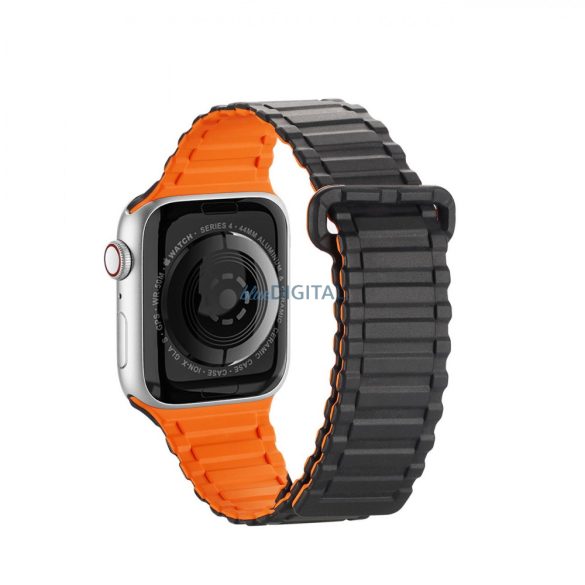 Dux Ducis (Armor Version) csereszíj Apple Watch SE, 9, 8, 7, 6, 5, 4, 3, 2, 1 (41, 40, 38 mm) fekete/narancssárga