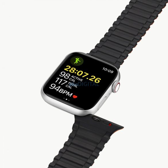 Dux Ducis (Armor Version) csereszíj Apple Watch SE, 9, 8, 7, 6, 5, 4, 3, 2, 1 (41, 40, 38 mm) fekete/narancssárga