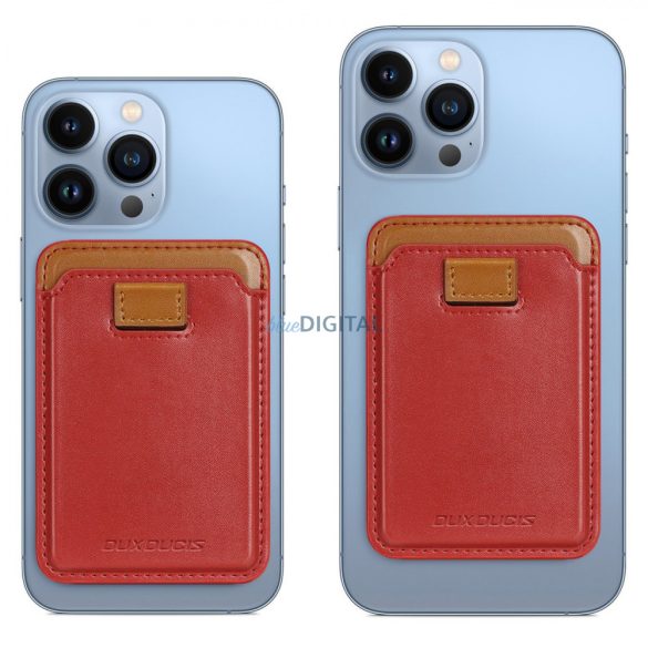 Dux Ducis mágneses bőr pénztárca mágneses pénztárca MagSafe iPhone RFID blokkoló piros