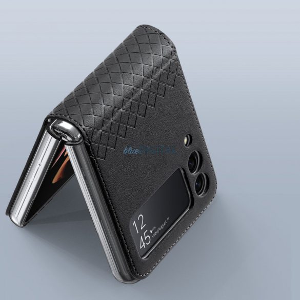 Dux Ducis Bril tok Samsung Galaxy Z Flip 3 tok ökológiai bőrből készült tok fekete