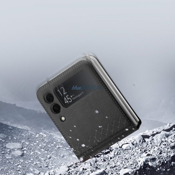 Dux Ducis Bril tok Samsung Galaxy Z Flip 3 tok ökológiai bőrből készült tok fekete