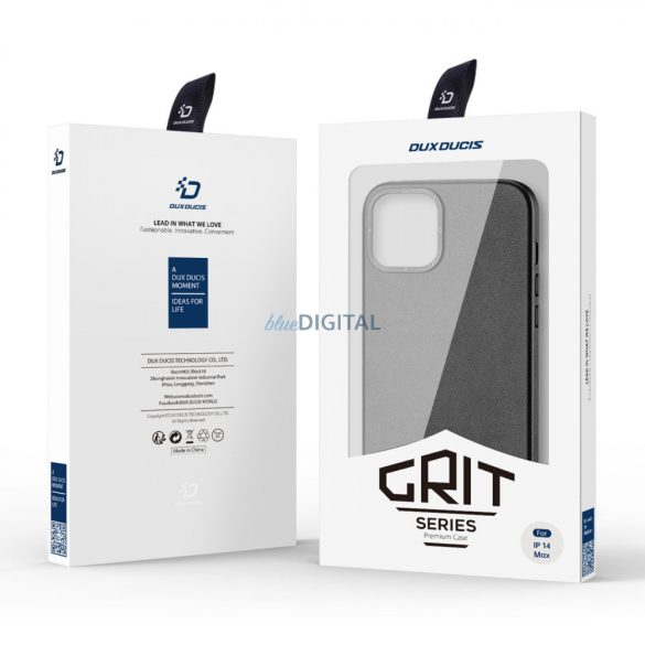 Dux Ducis Grit Leather MagSafe tok iPhone 14 Plus Fekete