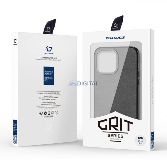 Dux Ducis Grit bőr tok iPhone 14 Pro Elegáns műbőr borítás (MagSafe kompatibilis) Fekete