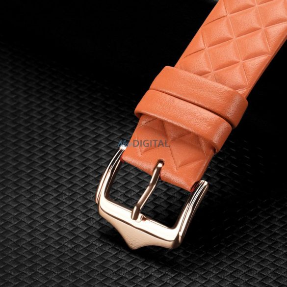 Dux Ducis Strap Leather Watch 7 szíj 7/6/5/4/3/2 / SE (41/40 / 38mm) csuklópánt karkötő valódi bőr karkötő narancssárga (Enland verzió)