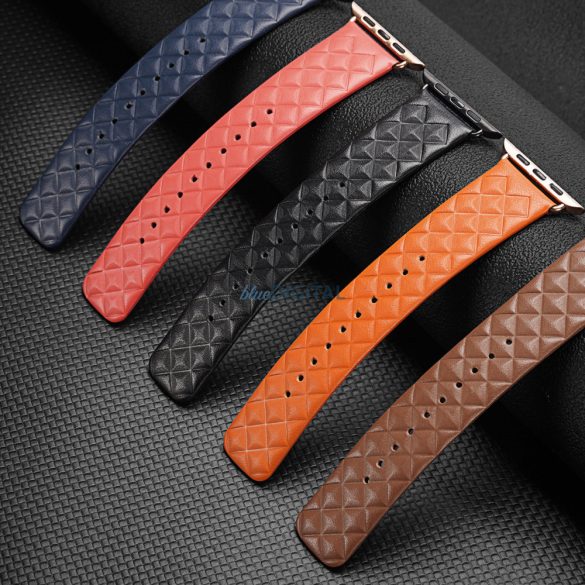Dux Ducis Strap Leather Watch 7 szíj 7/6/5/4/3/2 / SE (45/44 / 42mm) csuklópánt karkötő valódi bőr karkötő narancssárga (Enland verzió)