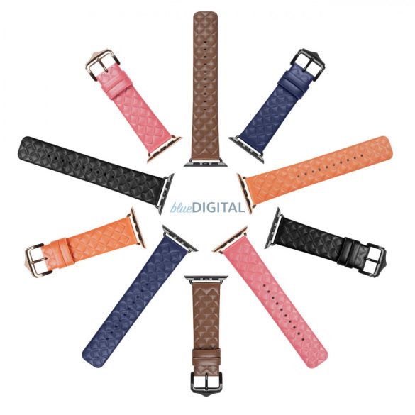 Dux Ducis Strap Leather Watch 7 szíj 7/6/5/4/3/2 / SE (45/44 / 42mm) csuklópánt karkötő valódi bőr karkötő narancssárga (Enland verzió)