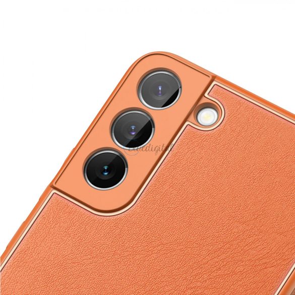 Dux Ducis Yolo elegáns tok ökológiai bőrből Samsung Galaxy S22 + (S22 Plus) narancssárga színű készülékre