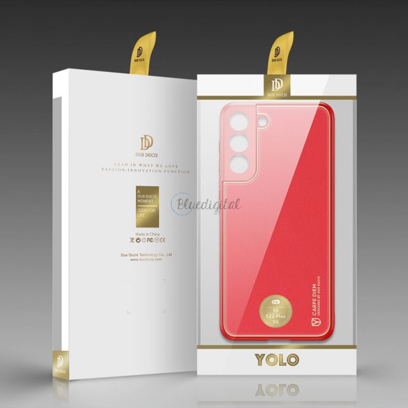 Dux Ducis Yolo elegáns tok ökológiai bőrből Samsung Galaxy S22 + (S22 Plus) piros színű készülékhez