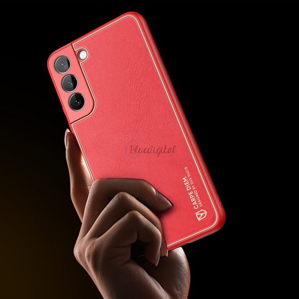 Dux Ducis Yolo elegáns tok ökológiai bőrből Samsung Galaxy S22 + (S22 Plus) piros színű készülékhez