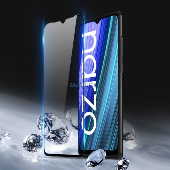 Dux Ducis 9D edzett üveg 9H teljes képernyő edzett üveg Realme Narzo 50A keret fekete (tokbarát)