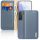 Dux Ducis HIVO Bőr Flip telefontok valódi bőr pénztárca kártyákhoz és dokumentumokhoz Samsung Galaxy S22 + (S22 Plus) kék