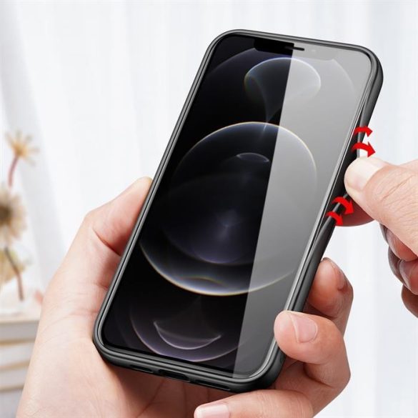 Dux Ducis Fino telefontok borított nylon anyag iPhone 13 Pro fekete