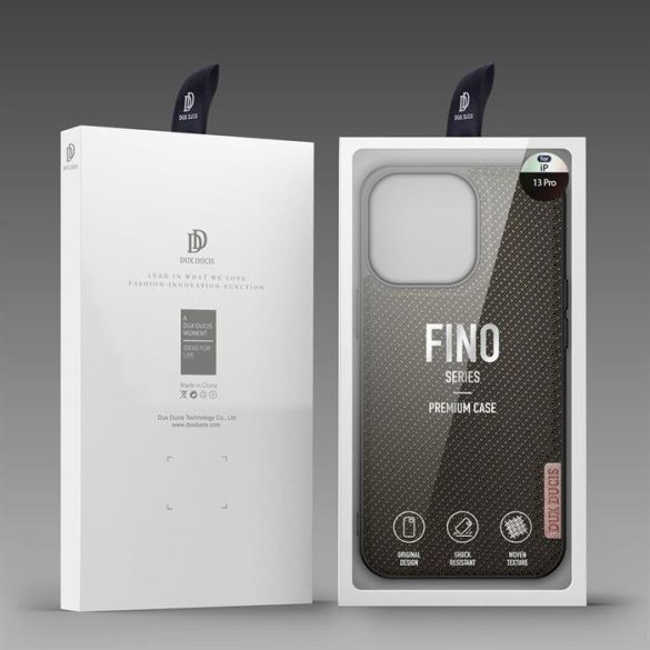 Dux Ducis Fino telefontok borított nylon anyag iPhone 13 Pro zöld