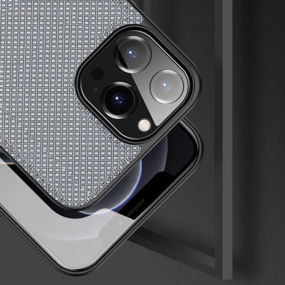 Dux Ducis Fino telefontok borított nylon anyag iPhone 13 Pro Max kék