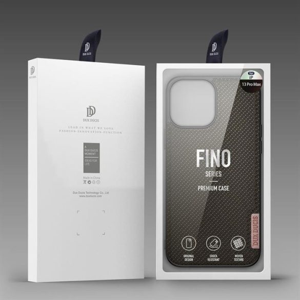 Dux Ducis Fino telefontok borított nylon anyag iPhone 13 Pro Max zöld
