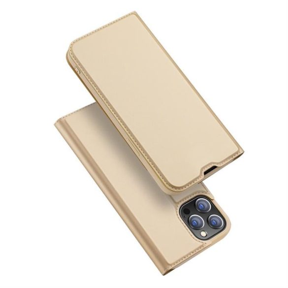 DUX DUCIS SKIN PRO flipes kihajtható tok iPhone 13 Pro Golden