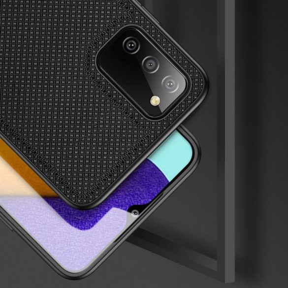 Dux Ducis Fino telefontok borított nylon anyag Samsung Galaxy A03s fekete