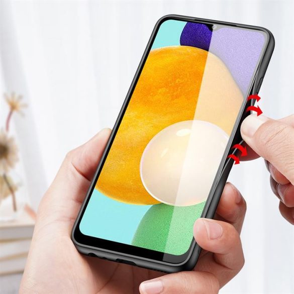 Dux Ducis Fino telefontok borított nylon anyag Samsung Galaxy A03s fekete