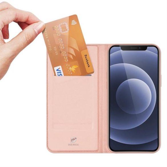 DUX DUCIS SKIN PRO flipes kihajtható tok iPhone 13 mini rózsaszín