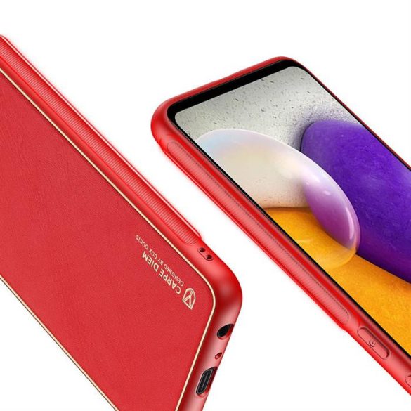 Dux Ducis Yolo elegáns tok puha TPU, műbőr Samsung Galaxy A72 4G piros