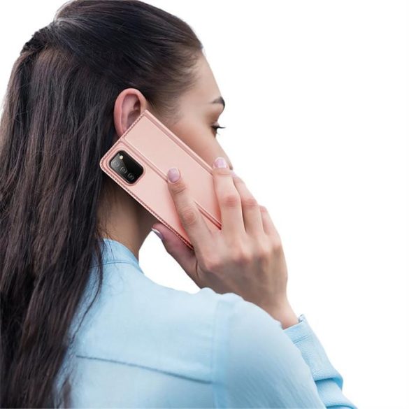DUX DUCIS Skin Pro Bookcase kihajtható tok Samsung Galaxy A02s EU rózsaszín