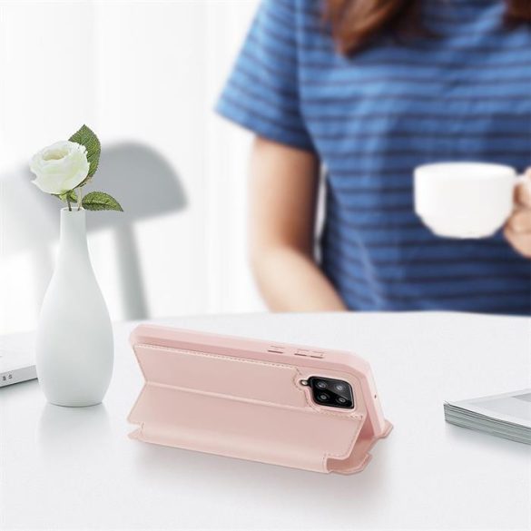 DUX DUCIS Skin X Bookcase kihajtható tok Samsung Galaxy A42 5G rózsaszín