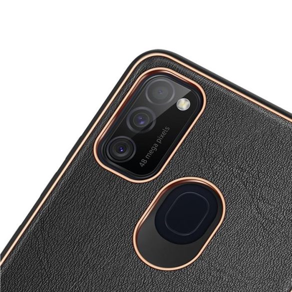 Dux Ducis Yolo elegáns tok puha TPU, műbőr Samsung Galaxy M30s fekete