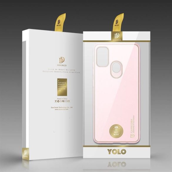 Dux Ducis Yolo elegáns tok puha TPU, műbőr Samsung Galaxy M30s rózsaszín