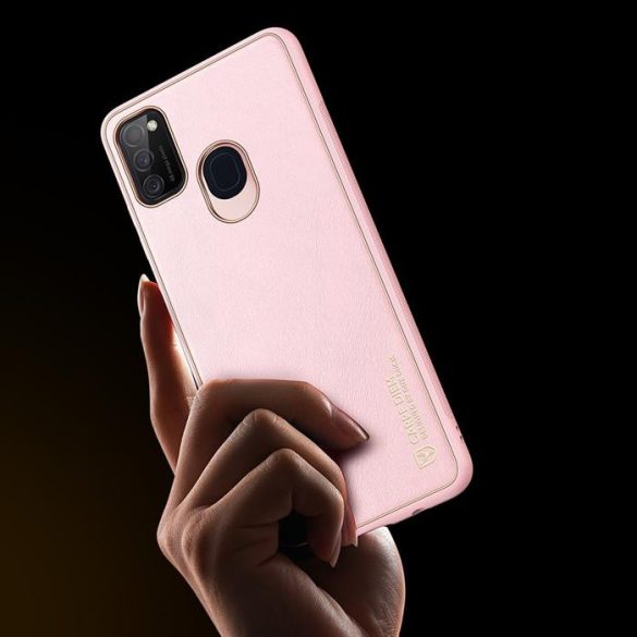 Dux Ducis Yolo elegáns tok puha TPU, műbőr Samsung Galaxy M30s rózsaszín