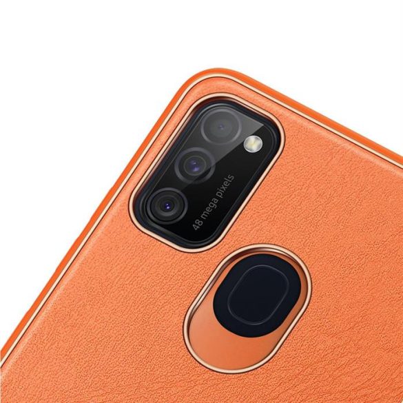 Dux Ducis Yolo elegáns tok puha TPU, műbőr Samsung Galaxy M30s narancs