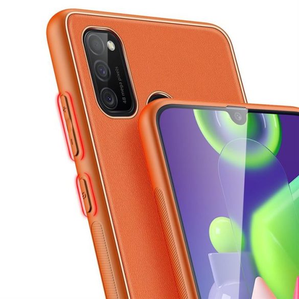 Dux Ducis Yolo elegáns tok puha TPU, műbőr Samsung Galaxy M30s narancs