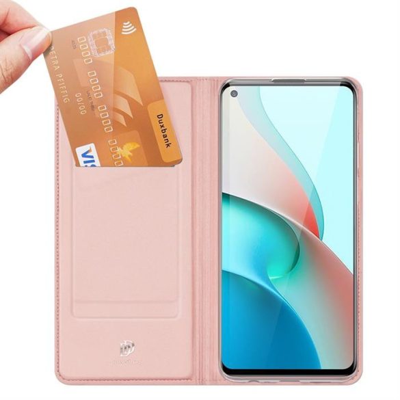 DUX DUCIS Skin Pro Bookcase kihajtható tok Xiaomi redmi Note 9T 5G rózsaszín