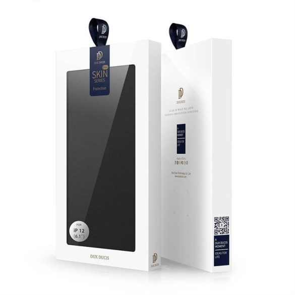 DUX DUCIS Skin Pro Bookcase kihajtható tok típusú tok iPhone 12 6,1 fekete telefontok