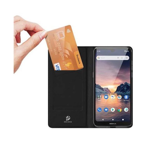 DUX DUCIS Skin Pro Bookcase kihajtható tok típusú tok Nokia 1.3 fekete telefontok