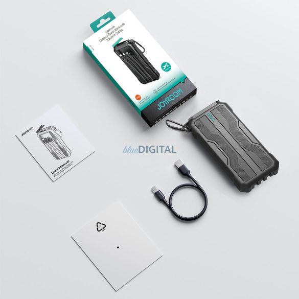 Powerbank 10000mAh Joyroom JR-L016 beépített USB-C/mikro USB/ Lightning kábel - fekete