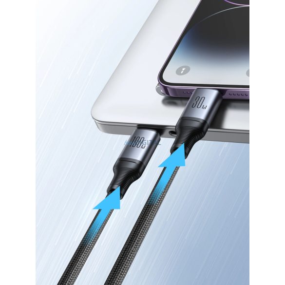 2 az 1-ben kábel Joyroom speedy series SA21-1T2 USB-C - USB-C / Lightning 100W 1.5m fekete