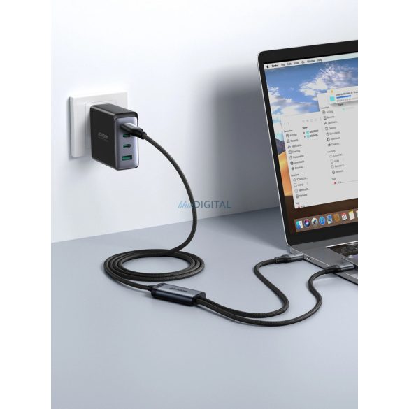 2 az 1-ben kábel Joyroom speedy series SA21-1T2 USB-C - USB-C / Lightning 100W 1.5m fekete