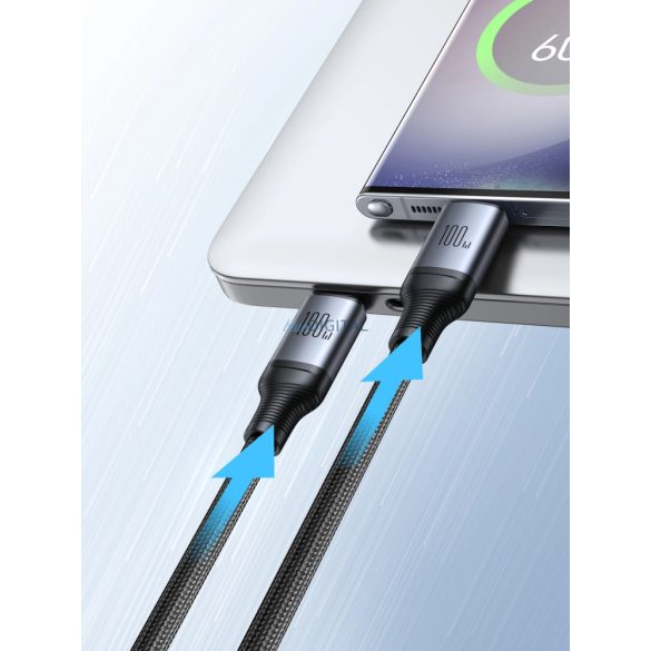 2 az 1-ben kábel Joyroom speedy series SA21-1T2 USB-C - USB-C / USB-C 1.5m fekete