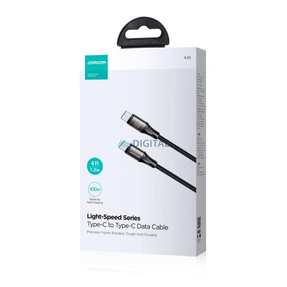 Joyroom Light-Speed Series SA25-CC5 100W USB-C / USB-C kábel 1,2m - Fekete