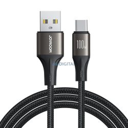   Joyroom Light-Speed Series SA25-AC6 USB-A / USB-C gyors átviteli kábel 100W 1,2m - Fekete