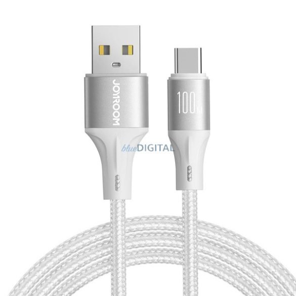 Joyroom Light-Speed Series SA25-AC6 USB-A / USB-C gyors átviteli kábel 100W 1.2m - Fehér