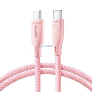 Joyroom Multi-Color Series SA34-CC3 USB-C / USB-C kábel 60W gyors átvitel 1m - rózsaszín