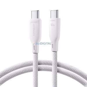 Joyroom Multi-Color Series SA34-CC3 USB-C / USB-C kábel 60W gyors átvitel 1m - Fehér